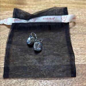 Sabika Silver Crystal Earrings